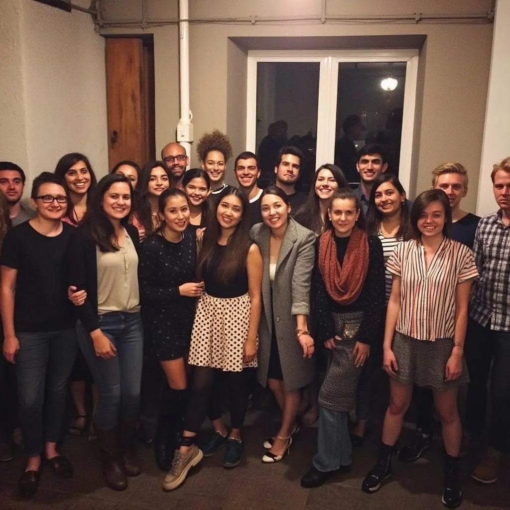 Estudiantes en un evento cultural de LinguaViva
